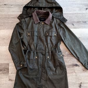 J Crew Waxed Canvas Long Field Cargo Barn Jacket